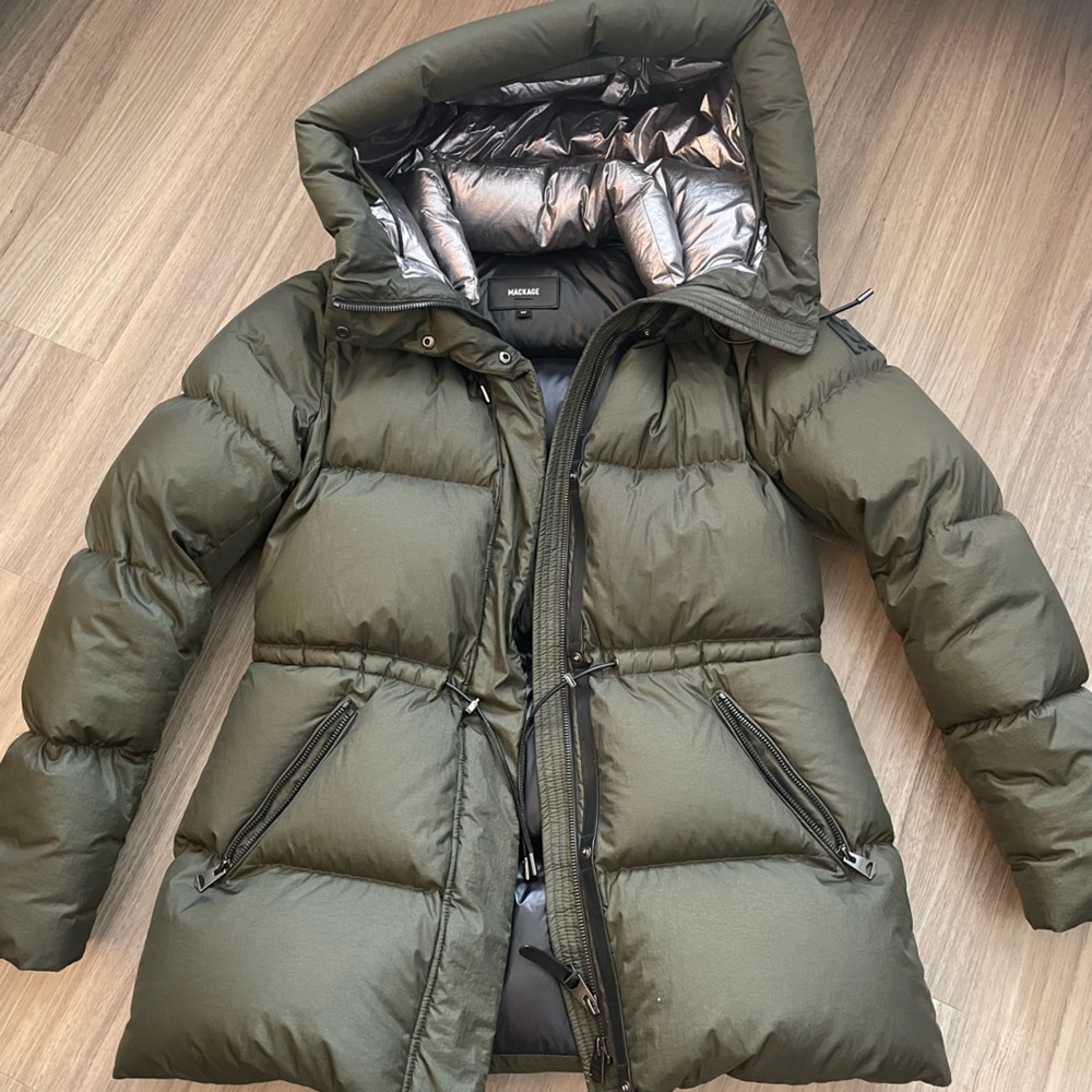 Mackage Freya dark green small down jacket puffer